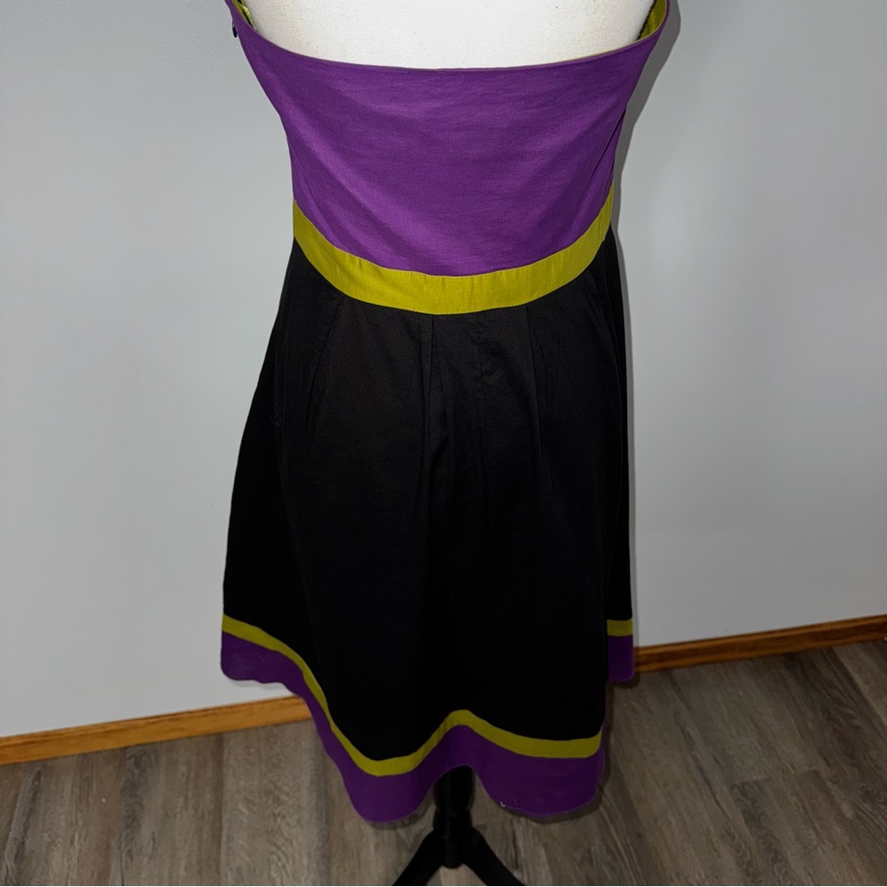 Vintage Y2K Retro Inspired Color Block Kenar Dress Pin-Up Rockabilly Halter sz 6 - Picture 4 of 16
